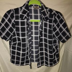 Button down checkered T-shirt